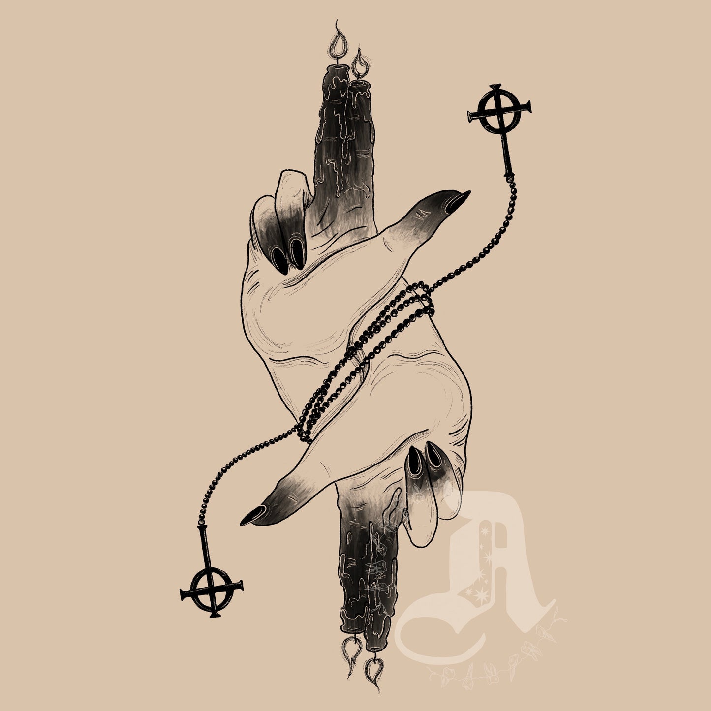 Black Candles Burn - Art Print