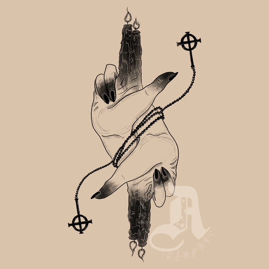 Black Candles Burn - Art Print