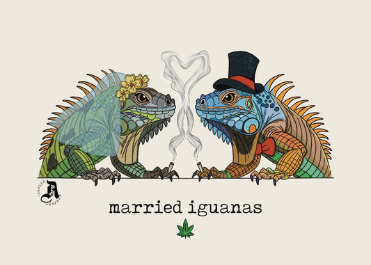 Married Iguanas Art Print